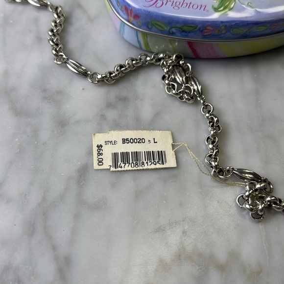 BRIGHTON NWT Silver Charm Chain Belt - Picture 2 of 6